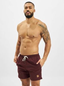 Pantalones cortos cómodos para hombre de Urban Classics con cordón ajustable y cremallera, 120 g/m², rojo burdeos.