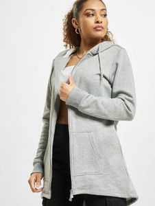 Sweat à capuche doux URBAN CLASSICS pour femme, avec cordon de serrage et poches, 300 g/m² coton, gris