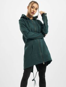 Sweat à capuche confortable Urban Classics pour femme, avec cordon de serrage et fermeture éclair, 300 g/m² coton, vert