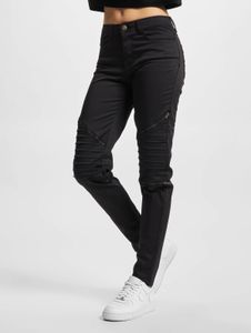 Jean skinny stretch pour femme Stylish Urban Classics, fermeture éclair, coton, noir
