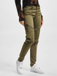 Stylish Urban Classics women's jeans, skinny fit, stretch, zip fastening, cotton, khaki