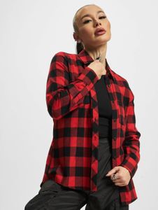 Polo femme URBAN CLASSICS confortable avec poches, 125 g/m² coton, rouge/noir