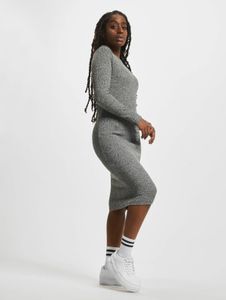 feminine Urban Classics women's dress, stretch rib knit, 235 g/m², anthracite