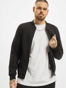 Veste homme Stylish Urban Classics avec fermeture éclair, poignets côtelés, coton 300 g/m², noire