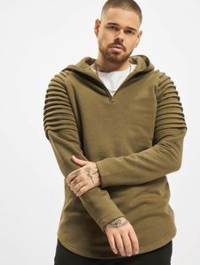 Sudadera cómoda para hombre de Urban Classics con puños y capucha acanalados, 280 g/m² de algodón, color caqui.