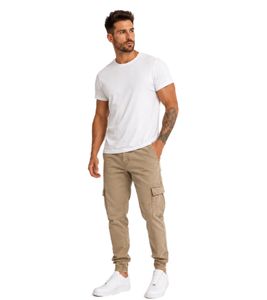 Jeans casual da uomo URBAN CLASSICS con tasche elasticizzate, 270 g/m², cotone, beige