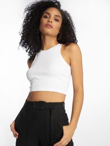T-shirt femme Casual Urban Classics, maille côtelée extensible, 180 g/m², 100 % coton, blanc