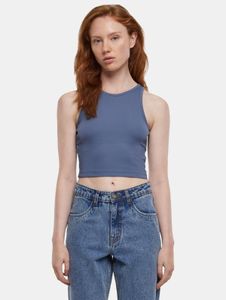 Camiseta deportiva elástica para mujer Urban Classics de 180 g/m² con algodón, color azul.