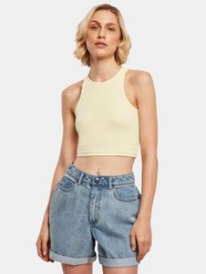 Comfortable Urban Classics women's stretch T-shirt, 180 g/m², cotton, pastel yellow
