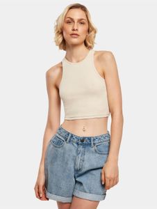 Camiseta elástica cómoda para mujer de Urban Classics, 180 g/m², algodón, color beige.