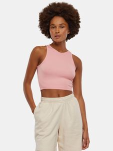 Camiseta deportiva elástica para mujer Urban Classics de 180 g/m² con algodón, color rosa.