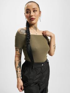 Camiseta cómoda y elástica para mujer de Urban Classics, 180 g/m², algodón, color caqui.