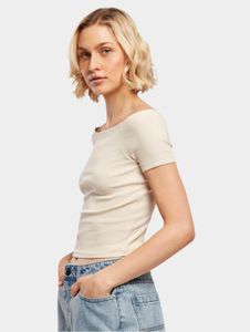 T-shirt stretch sport Urban Classics pour femme, 180 g/m², 100 % coton, beige