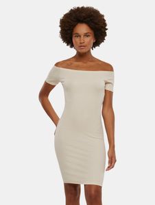 Elegante abito da donna Urban Classics, in tessuto elasticizzato 180 g/m², cotone, ecru-bianco