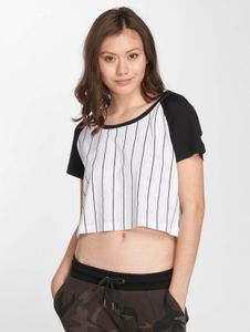 T-shirt sportiva da donna Urban Classics 140 g/m² in cotone bianco/nero