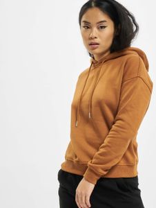 Felpa con cappuccio da donna Modern Urban Classics con coulisse e polsini a coste, 300 g/m² di cotone, marrone