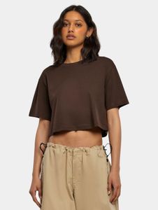 sporty Urban Classics women's T-shirt, oversized, 140 g/m², cotton, brown