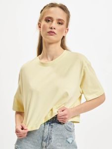 sporty Urban Classics women's T-shirt, oversized, 140 g/m², cotton, pastel yellow