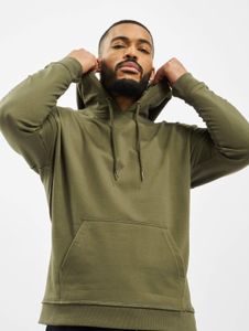 Felpa con cappuccio da uomo Casual Urban Classics con polsini e cappuccio a coste, 280 g/m², color kaki
