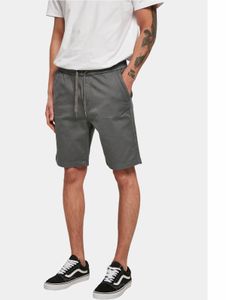 Pantaloncini da uomo URBAN CLASSICS leggeri, elasticizzati, con coulisse, tasche, in cotone, grigi