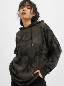 moderner Urban Classics Damen Hoodie Kordelzug Rippstrick 250 g/m² mit Baumwolle Camouflage