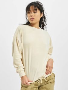 Modern Urban Classics Women's Sweatshirt Stretch Drawstring Ribbed Knit Beige