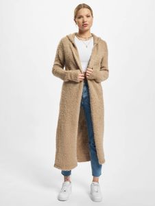 Chaqueta de mujer Modern Urban Classics con cordón ajustable y capucha, color beige.