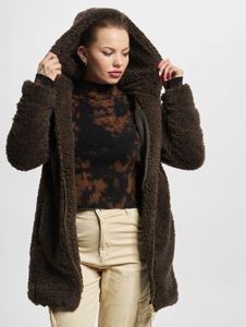 Simple URBAN CLASSICS women's jacket with drawstring, rib knit, 310 g/m², brown