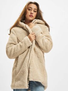 Giacca funzionale da donna URBAN CLASSICS, ampio cappuccio, coulisse, 310 g/m², beige