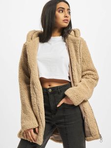 Veste femme Modern URBAN CLASSICS, grande capuche, fermeture zippée, 310 g/m², beige
