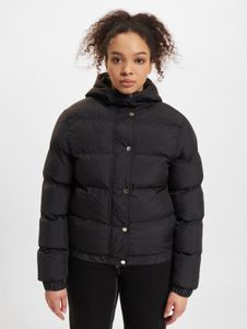 Stylish Urban Classics women's jacket with zip and hood, 78 g/m², black