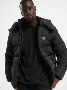 Giacca funzionale da uomo URBAN CLASSICS con zip e cappuccio, 139 g/m², nera