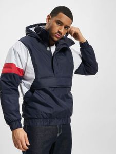 Elegante giacca da uomo Urban Classics, foderata con cappuccio, 130 g/m², blu/bianco/rosso