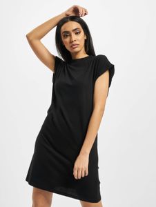 Vestido elegante de Urban Classics para mujer, 140 g/m², algodón, negro.