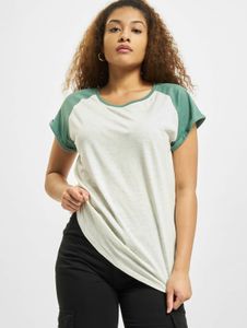 T-shirt femme Casual Urban Classics, 140 g/m², coton, beige crème/vert