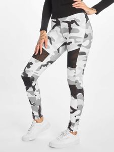Casual URBAN CLASSICS women's trousers, stretch rib knit, 250 g/m², camouflage