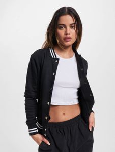 Semplice giacca da donna URBAN CLASSICS con tasche, in maglia a coste, 300 g/m² con cotone, nera