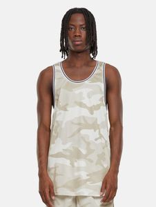 Comfortable Urban Classics men's t-shirt with ribbed cuffs, mesh, 130 g/m², green/camouflage
