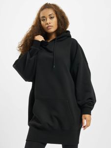 Comoda felpa con cappuccio da donna URBAN CLASSICS con ampio cappuccio e coulisse, 300 g/m² di cotone, nera.