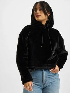 Sweat à capuche femme Casual Urban Classics, avec cordon de serrage, 385 g/m², noir