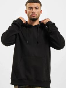 Comfortable Urban Classics men's hoodie with drawstring, rib knit, 250 g/m², cotton, black