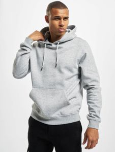 Soft Urban Classics men's hoodie with drawstring, rib knit, 250 g/m², cotton, grey