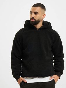 Felpa con cappuccio da uomo Modern URBAN CLASSICS con polsini e cappuccio a coste, 330 g/m², nera