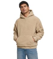 Cozy URBAN CLASSICS Men's Teddy Fleece Hoodie – Fluffy Hooded Sweatshirt with Kangaroo Pocket (Beige)