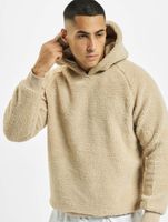 Cozy URBAN CLASSICS Men's Teddy Fleece Hoodie – Fluffy Hooded Sweatshirt with Kangaroo Pocket (Beige)