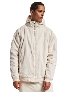 Modern URBAN CLASSICS men's jacket with drawstring and zipper, 280 g/m² cotton, ecru-white