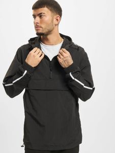 Giacca da uomo Urban Classics funzionale con cappuccio, 90 g/m², nero/bianco