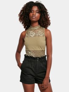 Elegante abito da donna Urban Classics, elasticizzato, con cerniera, 140 g/m², beige
