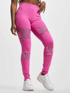 Comfortable Urban Classics women's stretch trousers 225 g/m² with cotton, pink