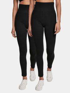 Pantaloni casual da donna URBAN CLASSICS elasticizzati, 270 g/m² in cotone, neri